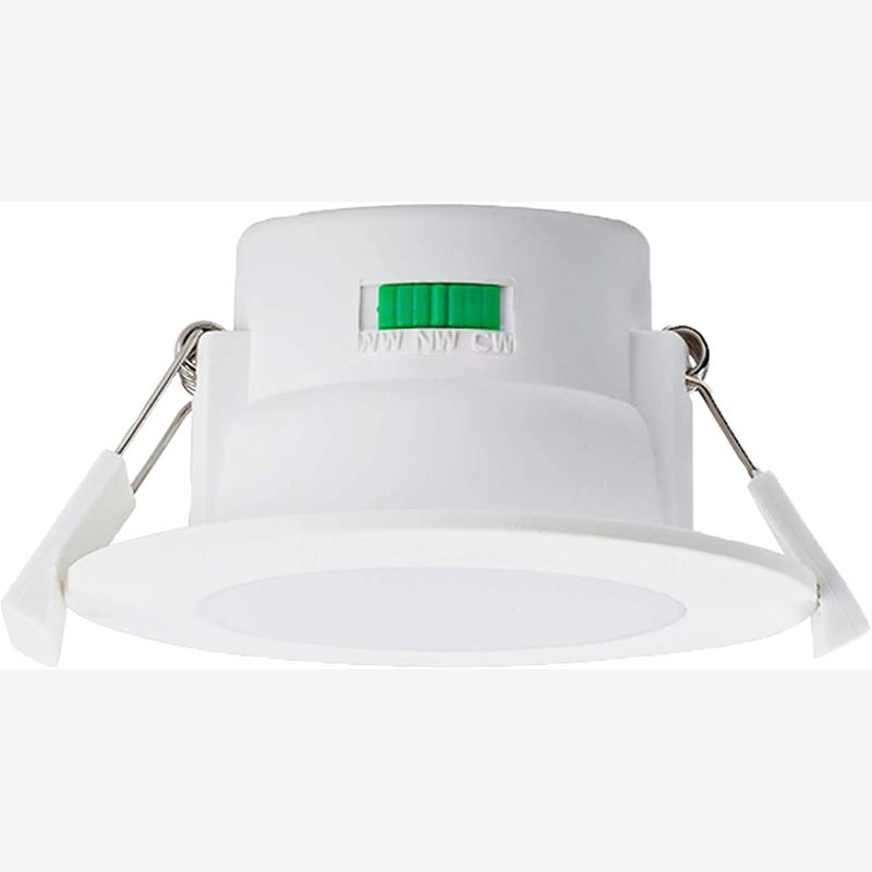 DE-LHSJ-B10D-W-1 LED Recessed Ceiling Light 10W Dimmable LED Downlight,Round Panel Ceiling Lamp 900LM,Cutout 70-80MM,with CCT Color Changing 3000K Warm/4000K Neutral/5700K Cool,IP44 for Bathroom