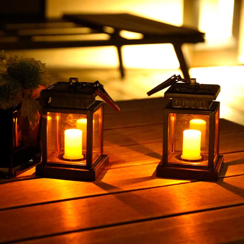 lazhu Odsemeky Solar Lanterns Lights Outdoor Hanging Waterproof Solar Garden Flicker Candle Lights Warm White for Pathway Patio Yard Lawn Ornaments Party Christmas Decoration